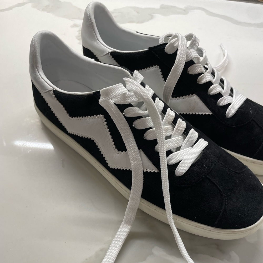 Stuart Weitzman Black Suede Daryl Sneakers
